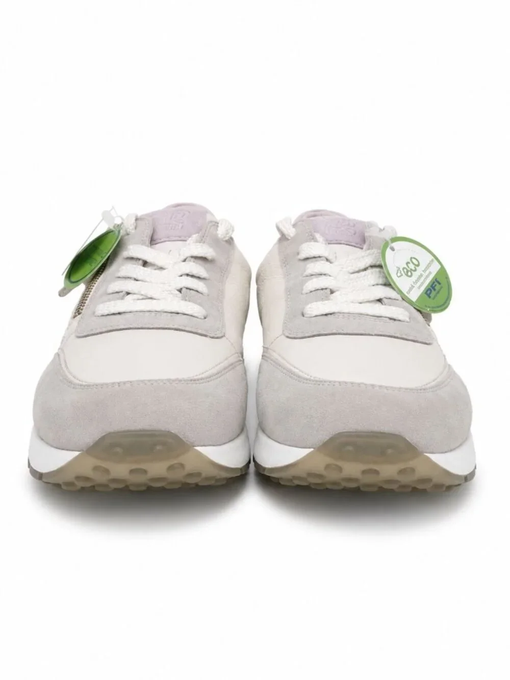 Paul Green Oceana Ivory Lavender Leather Suede Sneakers Womens UK 9